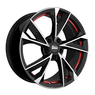 MAM RS6 7,0x16 5/114,3 ET38 Black Front Polish Red aluminium rim