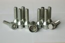 H&amp;R Kegelbundschrauben-Set 60&deg; silber inkl. Felgenschlo&szlig; M14 x 1,5 40mm SW 17