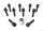H&R Taper-head screws-set 60° black incl. rim-lock
