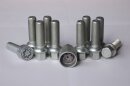 H&amp;R Kugelbundschrauben-Set silber Schraubenkopf &Oslash; = 26mm inkl. Felgenschlo&szlig; M14 x 1,5 47mm SW 17