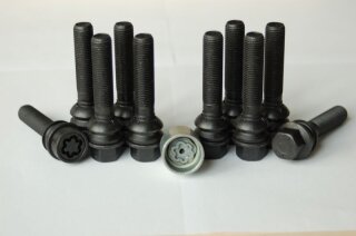 H&R Round-head movable screws set R14mm with rim lock black