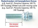 H&amp;R Round-head movable screws set R14mm with rim lock black