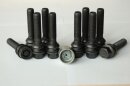 H&amp;R Kugelbundschrauben-Set schwarz Schraubenkopf &Oslash; = 28mm mit beweglichem Kugelbund inkl. Felgenschlo&szlig; M14 x 1,5 59mm SW 19